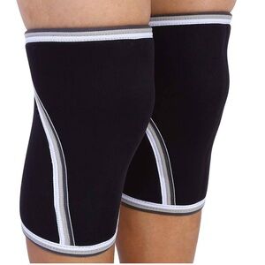Lifting and Knee Sleeves Black White Powerlift Compression Neoprene Size MED EUC